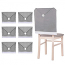 Pokrowiec na krzesło, czapka Mikołaja szara zestaw 6 szt.