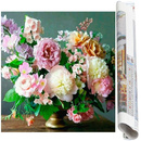 Haft diamentowy mozaika kwiaty obraz 40x30 cm