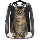 Plecak transporter dla kota, królika, psa  40 x 34 x 21 cm torba transportowa do 12 kg szary, transparentny