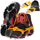 Raczki na buty turystyczne stalowe antypoślizgowe nakładki rozmiar 36-40 pomarańczowe