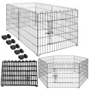 Kojec dla zwierząt metalowy wybieg dla szczeniaków klatka dla psa 165x85 cm czarna  