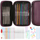 Zestaw do szydełkowania z etui, komplet 50 elementów z szydełkami 0.6-6.5 mm