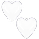 Bombki akrylowe 7cm serce plastikowe decoupage zestaw 2 szt.