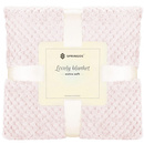 Narzuta na łóżko, koc 150x200 cm pled blady róż dwustronny, tłoczony na kanapę 