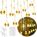 Kurtyna świetlna na okno 108 led girlanda, lampki kulki biały ciepły