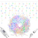 Kurtyna świetlna 500 led girlanda, lampki wewnętrzno-zewnętrzne sople multikolor