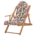 Leżak drewniany borneo składany z podłokietnikami flamingi