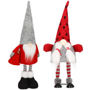 Para skrzatów 40cm ozdoby świąteczne, krasnale świąteczne, gnomy czerwono-szare