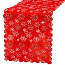 Bieżnik na stół 180x36cm obrus świąteczny ze śnieżynkami czerwony