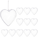 Bombki akrylowe 10cm serce plastikowe decoupage zestaw 12 szt.
