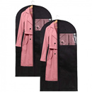 Pokrowiec na ubrania 2 szt. garnitur 150cm z suwakiem i okienkiem zestaw czarny