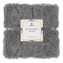 Narzuta na łóżko, koc 220x240 cm dwustronny pled na kanapę szary