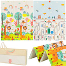 Mata piankowa dla dzieci i niemowląt 150x200 cm XXL dwustronna składana zwierzaki