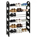 Szafka na buty z metalowymi 6 półkami regał czarno-szary