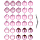 Bombki choinkowe 30 szt. ozdoby świąteczne zestaw różowy