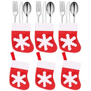 Kieszonka na sztućce 6szt. świąteczne etui, skarpeta ozdoba świąteczna