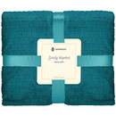 Narzuta na łóżko, koc 170x210 cm morski, dwustronny, tłoczony pled na kanapę