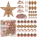 Bombki choinkowe 51 szt. ozdoby świąteczne zestaw rose gold