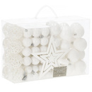 Bombki choinkowe 101 sztuk, białe ozdoby świąteczne