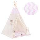Namiot Tipi różowy w zygzaki 