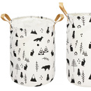 Kosz do przechowywania 43 L pojemnik z uchwytami na zabawki, ubrania kremowy 