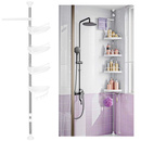 Półka łazienkowa teleskopowa pod prysznic narożna regał 4 poziomy biały