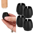 Nakładki silikonowe na nogi krzesła 4 szt. czarne ochronne nasadki 17-21 mm