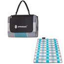 Koc piknikowy plażowy 300x200 cm mata niebieska krata