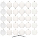 Bombki choinkowe 30 szt. białe 8 cm ozdoby choinkowe