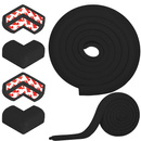 Taśma zabezpieczająca 200 cm czarna i ochraniacze na kanty mebli narożniki 10 szt. 