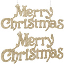 Ozdoba choinkowa 2 szt. napis Merry Christmas zawieszka świąteczna 24cm złota