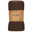 Narzuta na łóżko brązowy koc 200x220 cm pled na kanapę