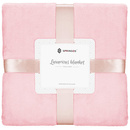 Koc narzuta na łóżko 150x200 cm różowy gładki pled