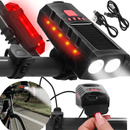Oświetlenie rowerowe, lampki do roweru 2 szt. przód/tył na USB i zasilanie solarne
