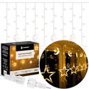 Kurtyna świetlna 138 led girlanda gwiazdki, księżyce lampki wewnętrzno-zewnętrzne sople ciepły biały