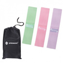 Guma do ćwiczeń - guma oporowa Hip Band fioletowa/różowa/zielona zestaw 3 szt.