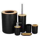 Zestaw łazienkowy 6 szt. komplet akcesoriów czarny