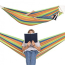 Hamak jednoosobowy 200x100cm bujak ogrodowy 150kg kolorowe pasy