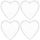 Bombki akrylowe 8cm serce plastikowe decoupage zestaw 4 szt.