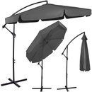 Parasol ogrodowy na wysięgniku 350 cm składany duży na balkon taras grafitowy 