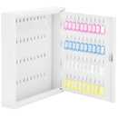 Skrzynka na klucze metalowa, 80 szt. zawieszek na klucze, kasetka, sejf biały