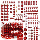 Bombki choinkowe 149 szt. ozdoby świąteczne czerwone