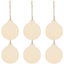 Ozdoba choinkowa drewniana 7cm bombki świąteczna zawieszka zestaw 6 szt.