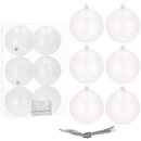 Bombki choinkowe 6 szt. ozdoby świąteczne zestaw perłowy biały