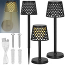 Lampa ogrodowa solarna LED 5w1 ażurowy kinkiet z 3 trybami świecenia czarny