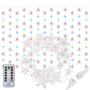 Kurtyna świetlna z pilotem 136 led girlanda gwiazdki, lampki wewnętrzno-zewnętrzne sople multikolor
