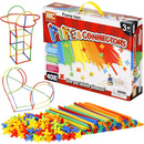 Klocki konstrukcyjne słomki 408 el. zestaw kolorowe rurki patyczki