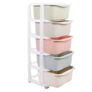 Regał z szufladami na kółkach 5 półek pastelowe