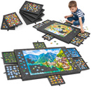 Tablica do układania puzzli do 1000 elem. podkładka filcowa mata, organizer z 6 szufladami