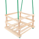 Huśtawka dla dzieci drewniana, kubełkowa do ogrodu 